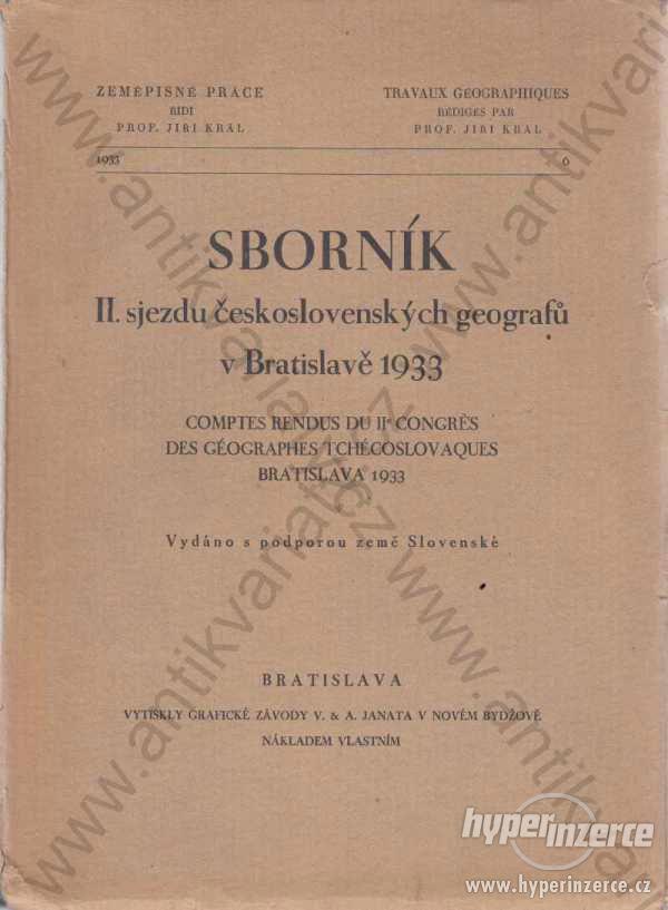 Sborník II. sjezdu čsl. geografů v Bratislavě 1933 - foto 1