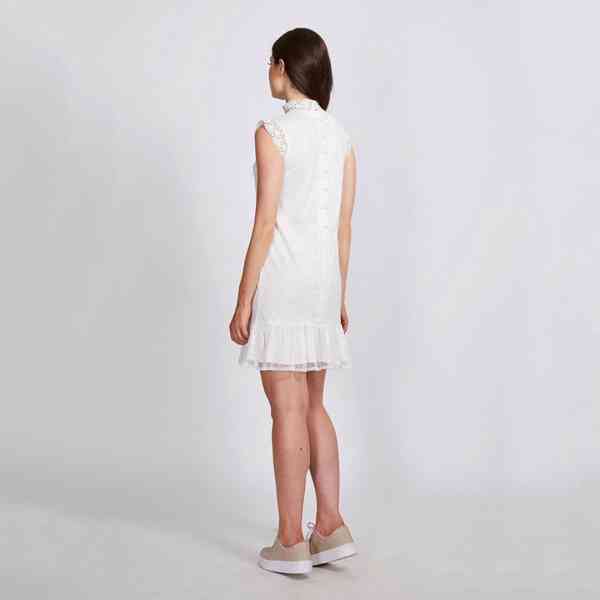 Dry Lake - Háčkované krajkové bílé Lula šaty Velikost: M - foto 2