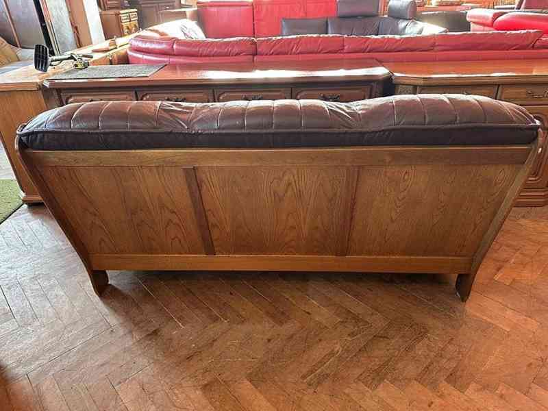  315 Kožený rustikální trojsedák masiv  - foto 3