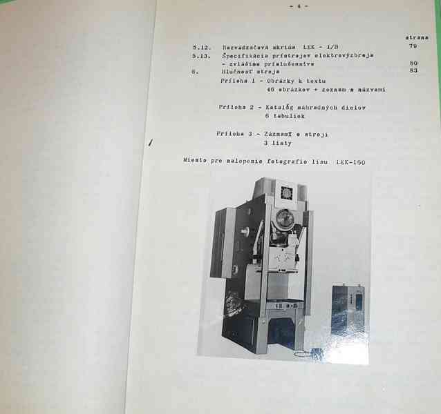 NÁVOD NA OBSLUHU výstředníkových lisů LEK 160 - foto 5