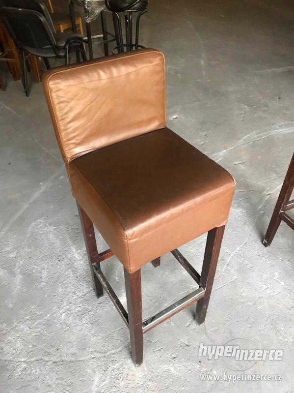 Barová  židle hnědá - více kusů - foto 1