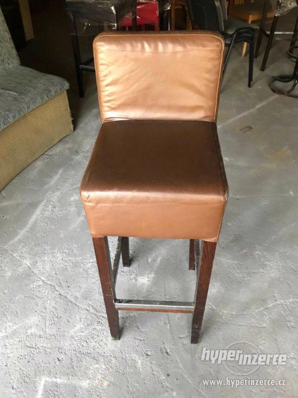 Barová  židle hnědá - více kusů - foto 2