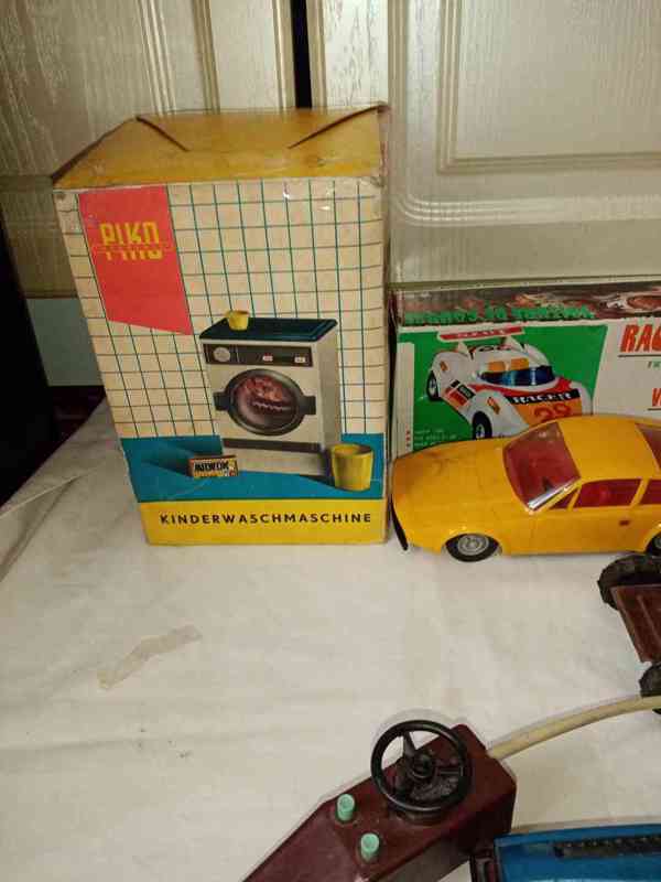 Retro hračky 6 ks např. Pračka s or. krabicí - bovden není  - foto 2
