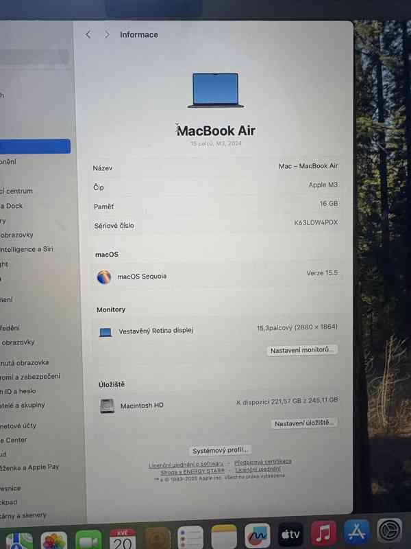 Zánovní 15" Apple MacBook Air M3, 16GB/SSD 256GB - záruka - foto 3
