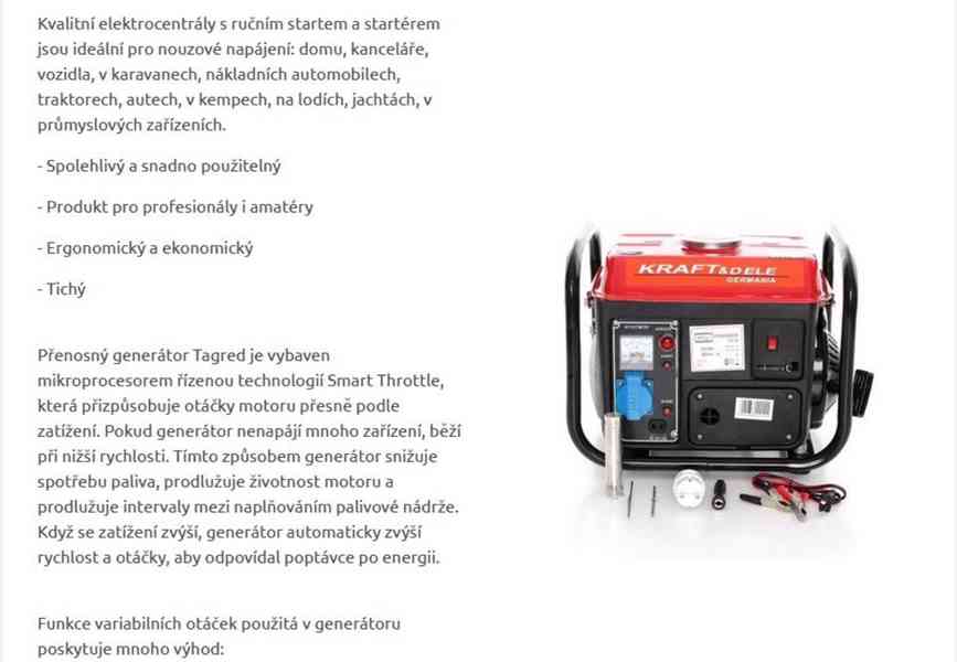 Elektrocentrála nová nerozbalená,doklad,1200W - foto 3