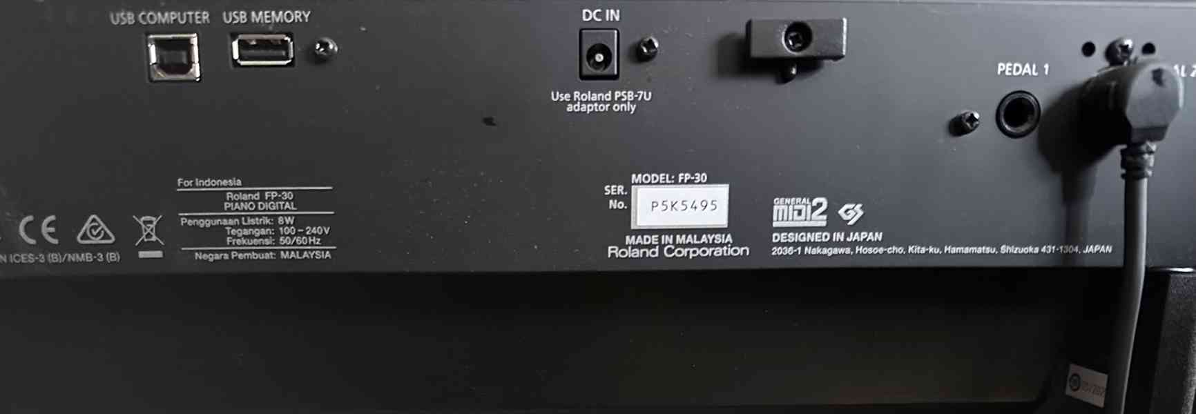 Roland FP-30 – digitální piano 88 kláves + stojan + pedály - foto 1