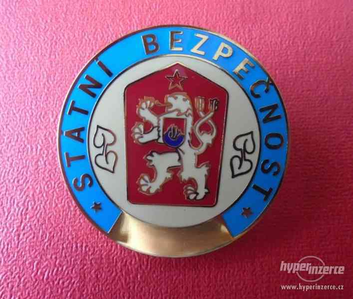 Odznak Státní bezpečnost StB medaile pčr policie SNB VB LM - foto 1