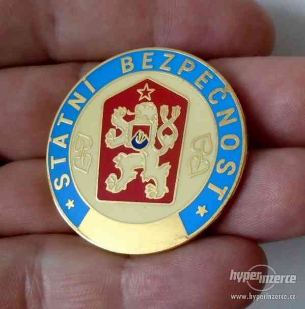 Odznak Státní bezpečnost StB medaile pčr policie SNB VB LM - foto 2