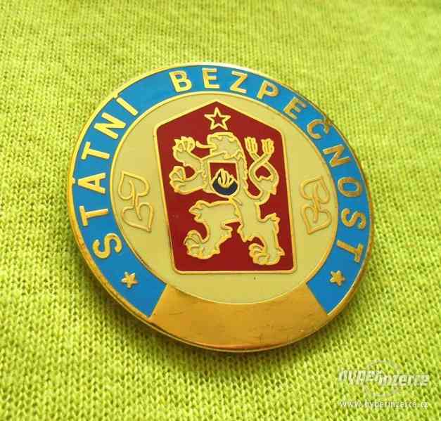 Odznak Státní bezpečnost StB medaile pčr policie SNB VB LM - foto 3