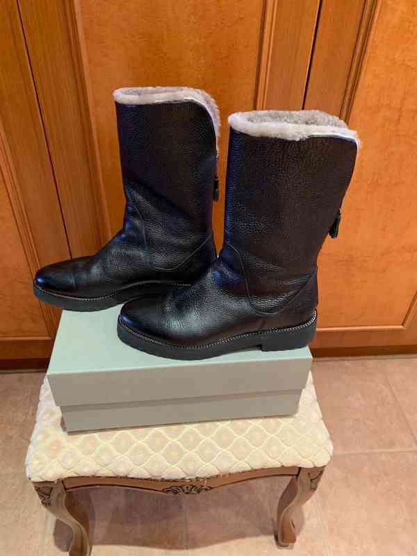 Nové luxusní zimní dámské kožené italské kozačky - foto 2