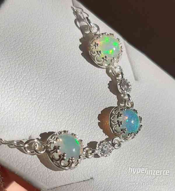 Nový stříbrný náhrdelník etiopský WELO opál Ag 925/1000 - foto 5