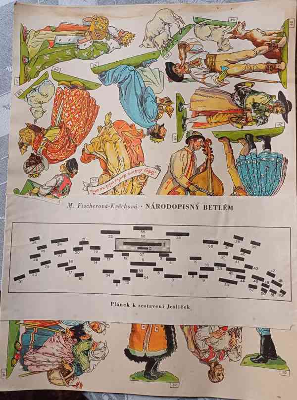 Papírový Národopisný betlém M. Fischerové-Kvěchové - foto 3