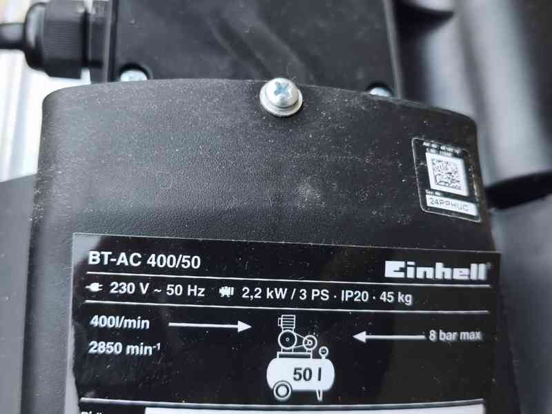 Prodám NEPOUŽITÝ 2-pístový kompresor Einhell BT-AC 400/50 +p - foto 5