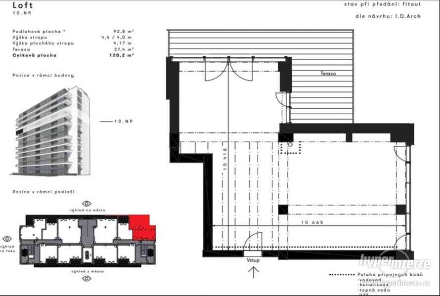 Prodej bytu Loft, plocha 120,2 m2, 10.NP, balkon, Praha 4 - foto 4