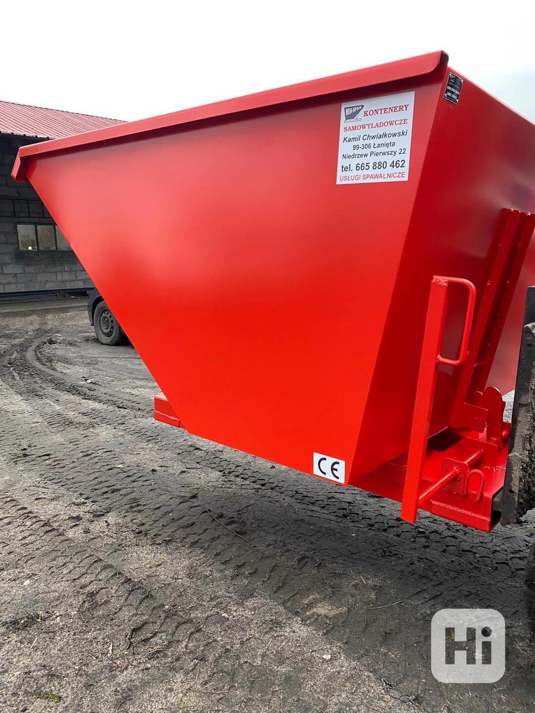 Odpadkový kontejner, kolébka, násypka, 1 m3 kontejner - foto 1