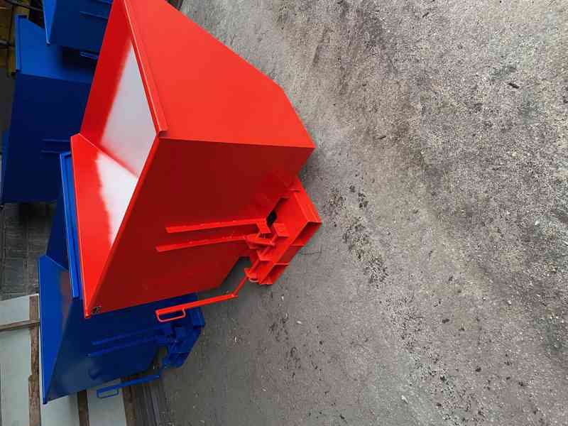 Odpadkový kontejner, kolébka, násypka, 1 m3 kontejner - foto 4