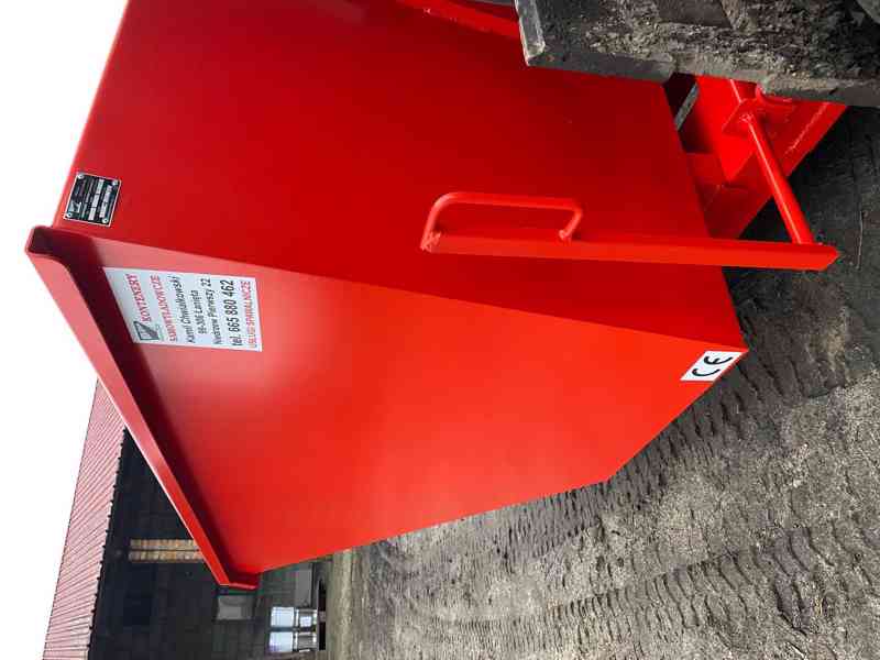 Odpadkový kontejner, kolébka, násypka, 1 m3 kontejner - foto 3