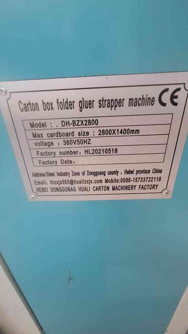 Poloautomatická lepička na klopové krabice BZX 2800 použitá - foto 5