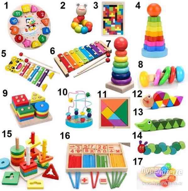 Montessori-barevné dětské dřevěné vzdělávací/didaktické hrač - foto 1