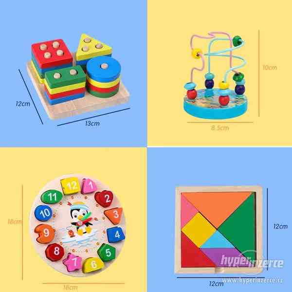 Montessori-barevné dětské dřevěné vzdělávací/didaktické hrač - foto 6