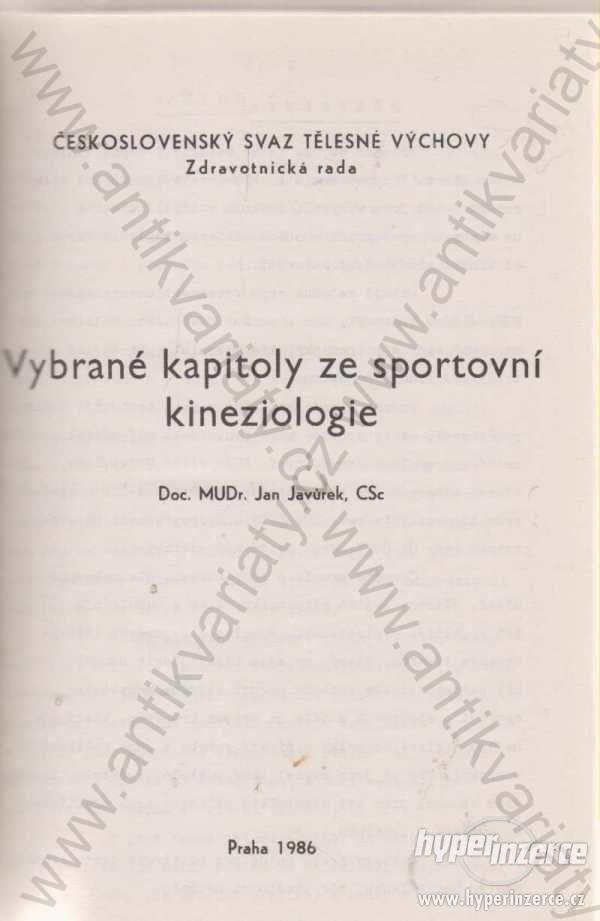 Vybrané kapitoly ze sportovní kineziologie 1986 - foto 1