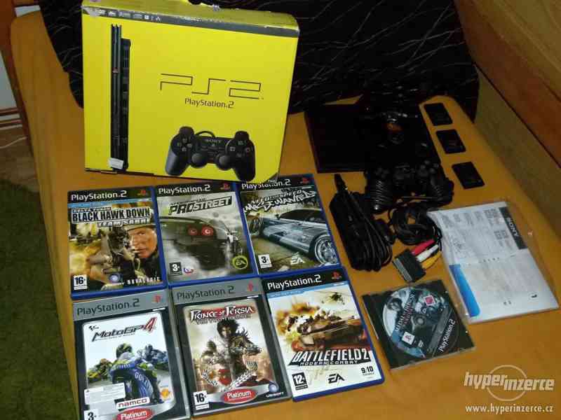 PlayStation 2 Slim, TOP stav, 7her, 3x8MB karty - foto 1