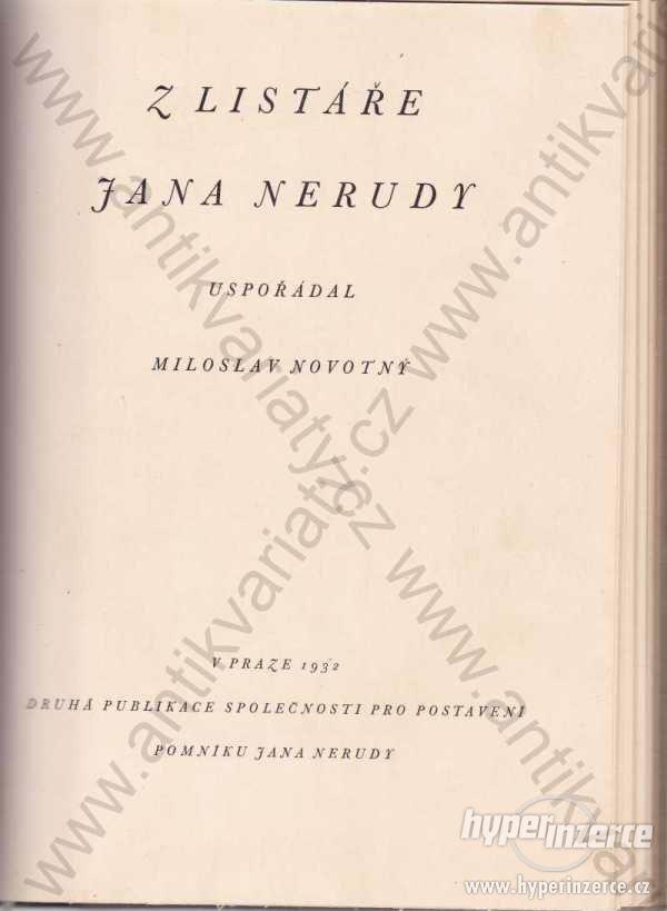 Z listáře Jana Nerudy 1932 - foto 1