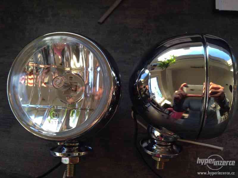 Přídavné světla Chopper chrom kov homologace - foto 1