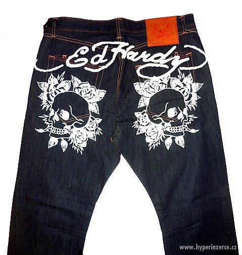 Kalhoty Ed Hardy Mens Denim Jeans Skull Rose - foto 1