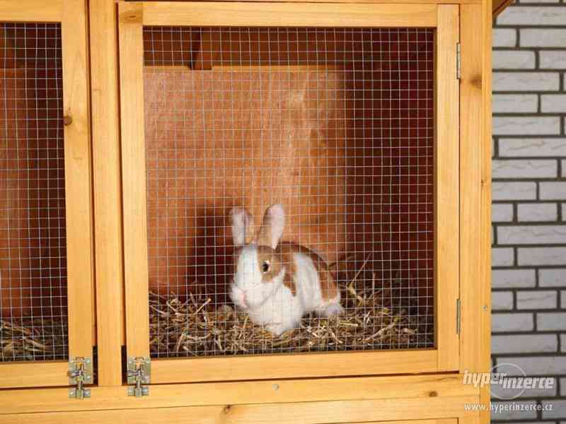 Dřevěná králíkárna, králikárna 6 kotců, králíky 180x102x48cm - foto 2