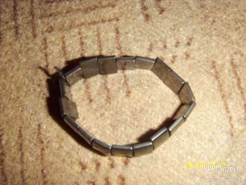 Hematit - magnetický náramek obdélníčky (šíře 2 cm) léčivé - foto 3