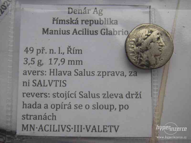 Denár AR, Manius Acilius Glabrio, římská republika - foto 1