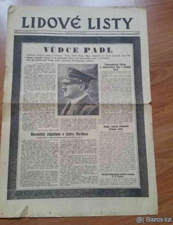 Vůdce padl - 2x staré dobové noviny - origo. - foto 5