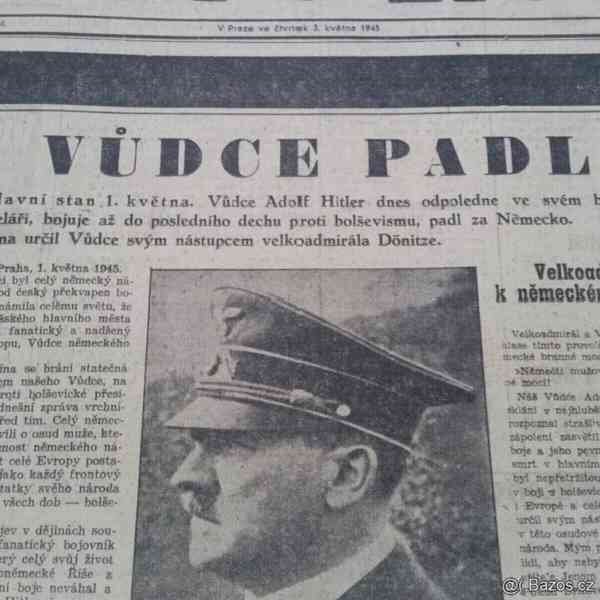 Vůdce padl - 2x staré dobové noviny - origo. - foto 6
