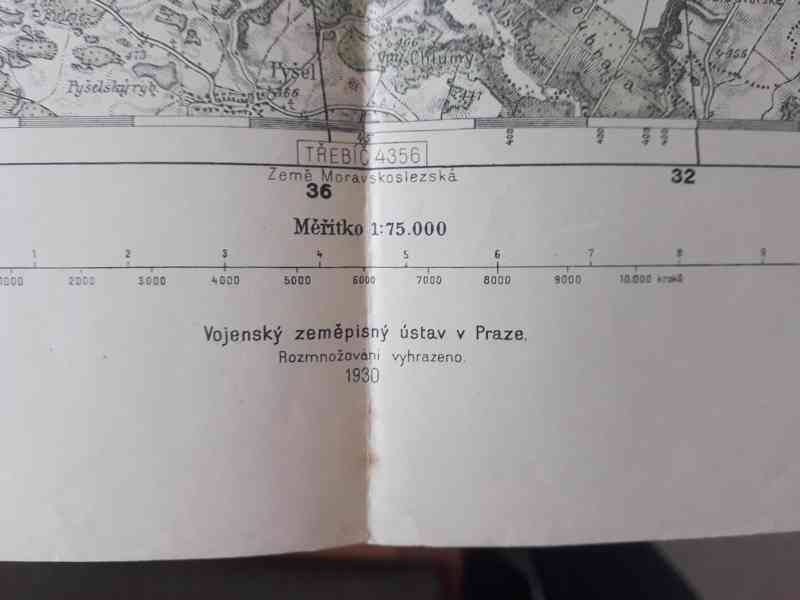 Mapa Velké Meziříčí 1930, měř. 1:75 000 - foto 2