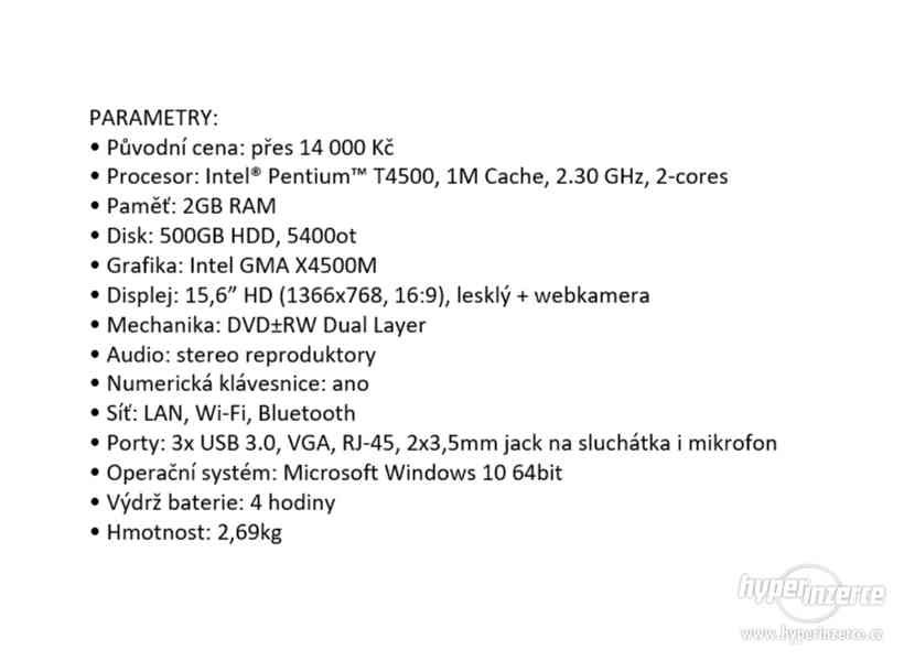 Notebook Lenovo G550 15,6", Intel Pentium, 500GB - foto 4