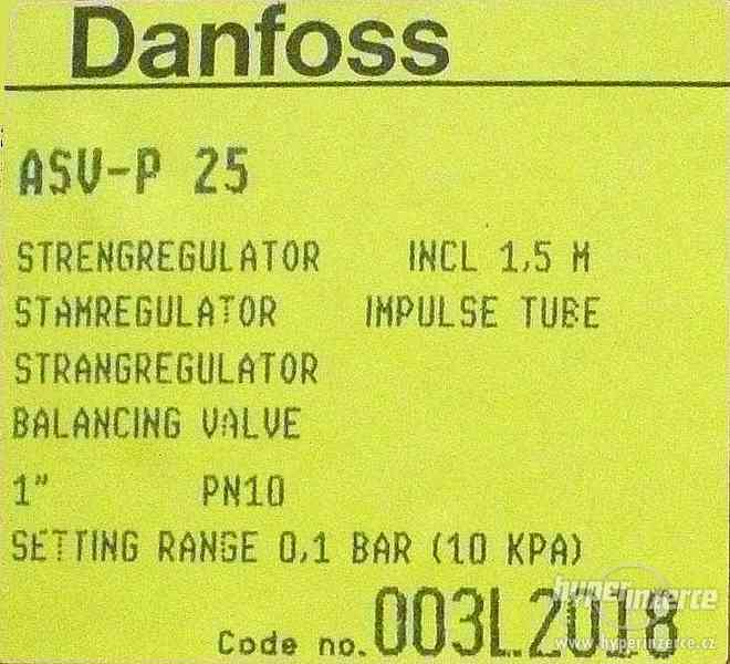 DANFOSS ASV - P 25  REGULÁTOR DIFERENČNÍHO TLAKU  NOVÝ NEPOU