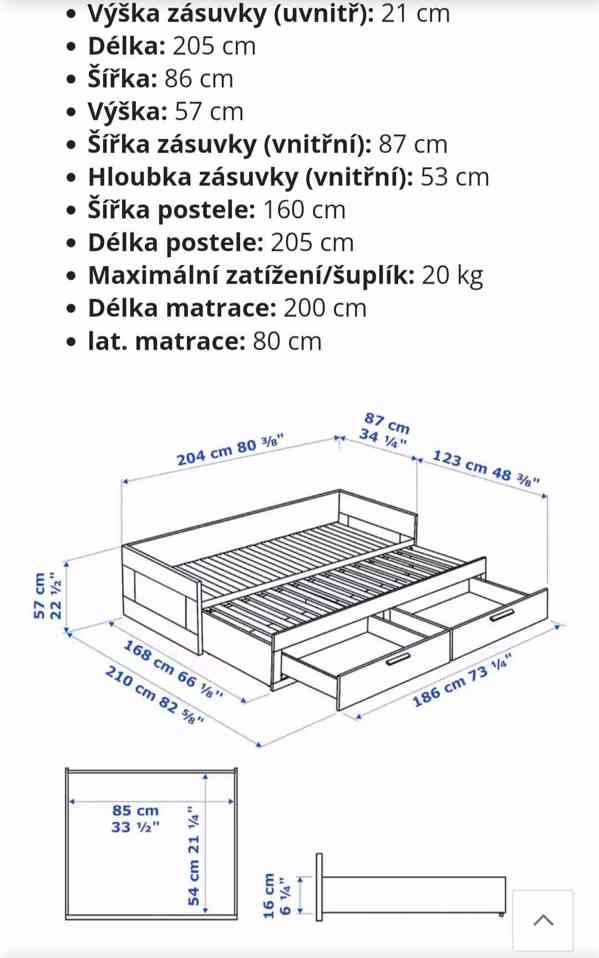 Rozkládací postel Brimnes 80/160x200 - foto 6