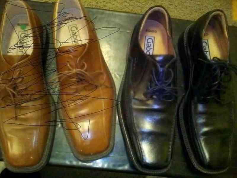 Pánské kožené značkové boty 43 zánovní černé  - foto 1
