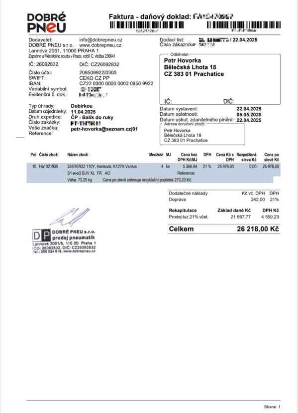 Prodám 4x letní pneu Hankook Ventus S1 evo3 SUV XL - foto 8