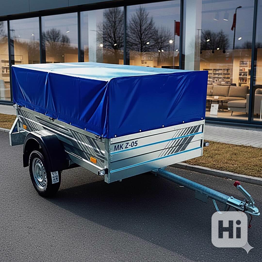 Nový přívěsný vozík 2,06m x1,26 x 90cm  výklopná plachta,DPH - foto 1