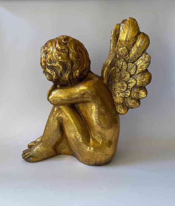 Velký zlatý anděl s křídly - foto 2