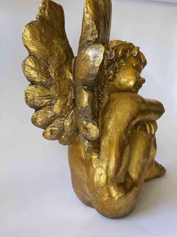 Velký zlatý anděl s křídly - foto 4