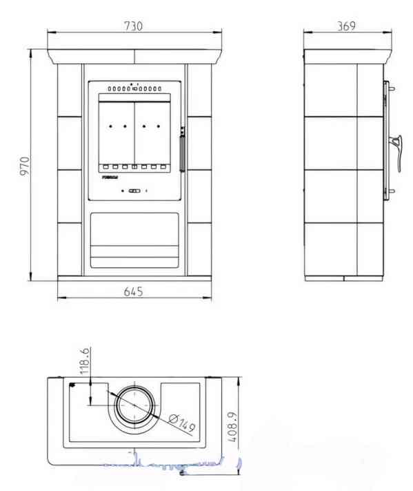 Krbová kamna THORMA BORGHOLM KERAMIK cappuccino - foto 6
