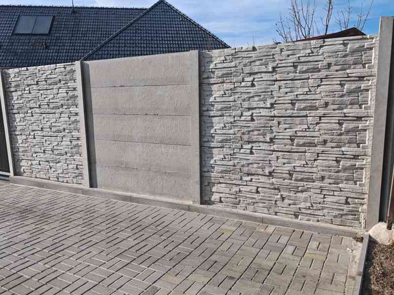 Betonový plot přírodní šedá jednostranný a oboustranný 2m - foto 4