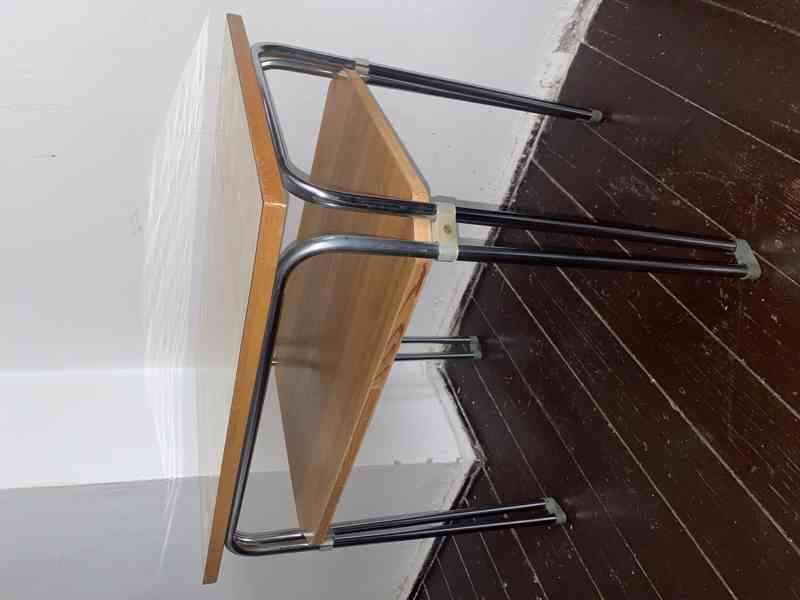 Retro chromovaný trubkový stolek 70.léta - foto 12