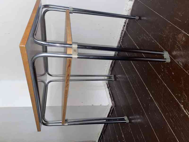 Retro chromovaný trubkový stolek 70.léta - foto 11
