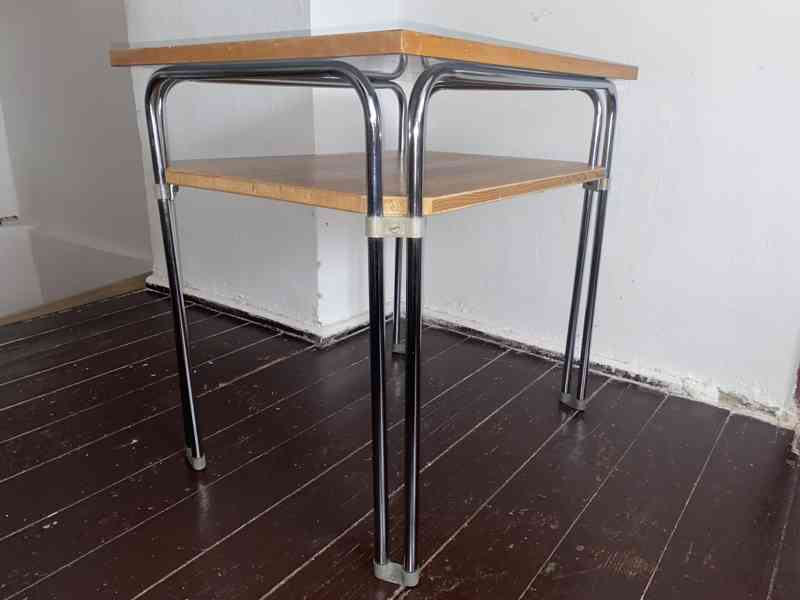 Retro chromovaný trubkový stolek 70.léta - foto 7