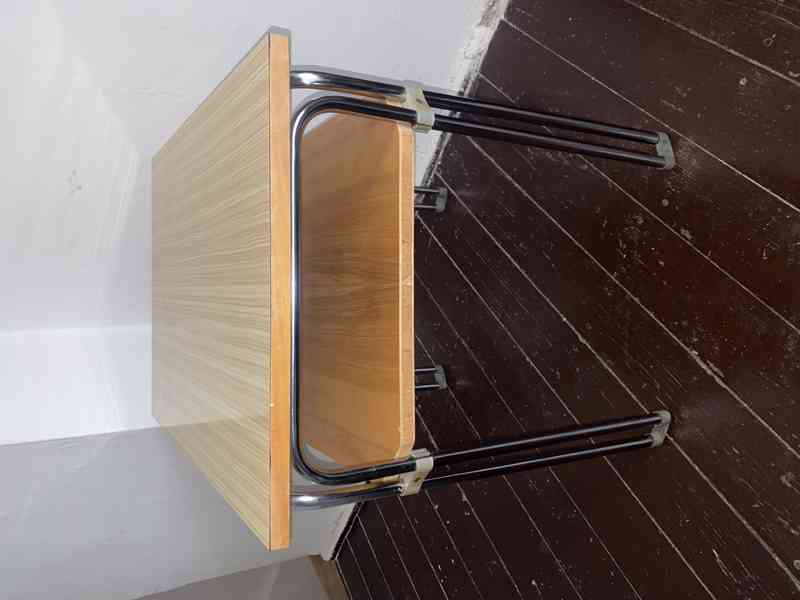 Retro chromovaný trubkový stolek 70.léta - foto 6