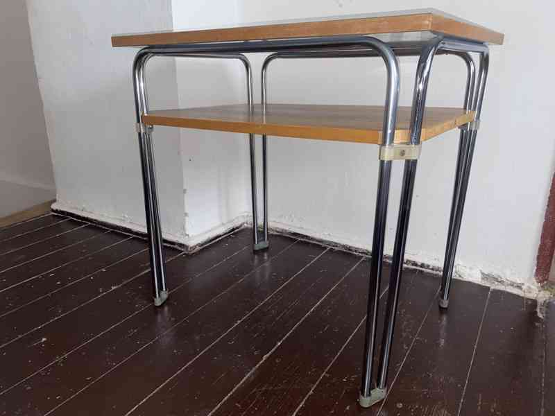 Retro chromovaný trubkový stolek 70.léta - foto 4